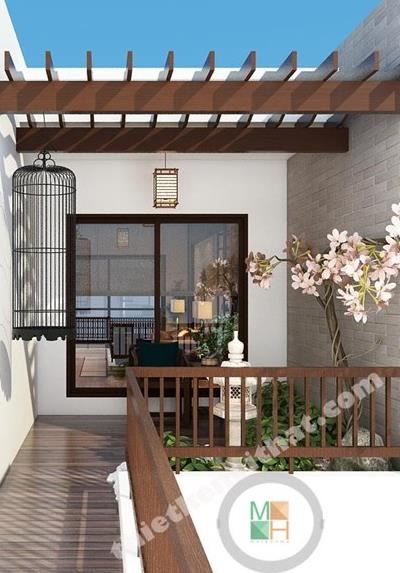Thiết kế kiến trúc nội thất nhà phố phong cách nhật bản - Anh Minh